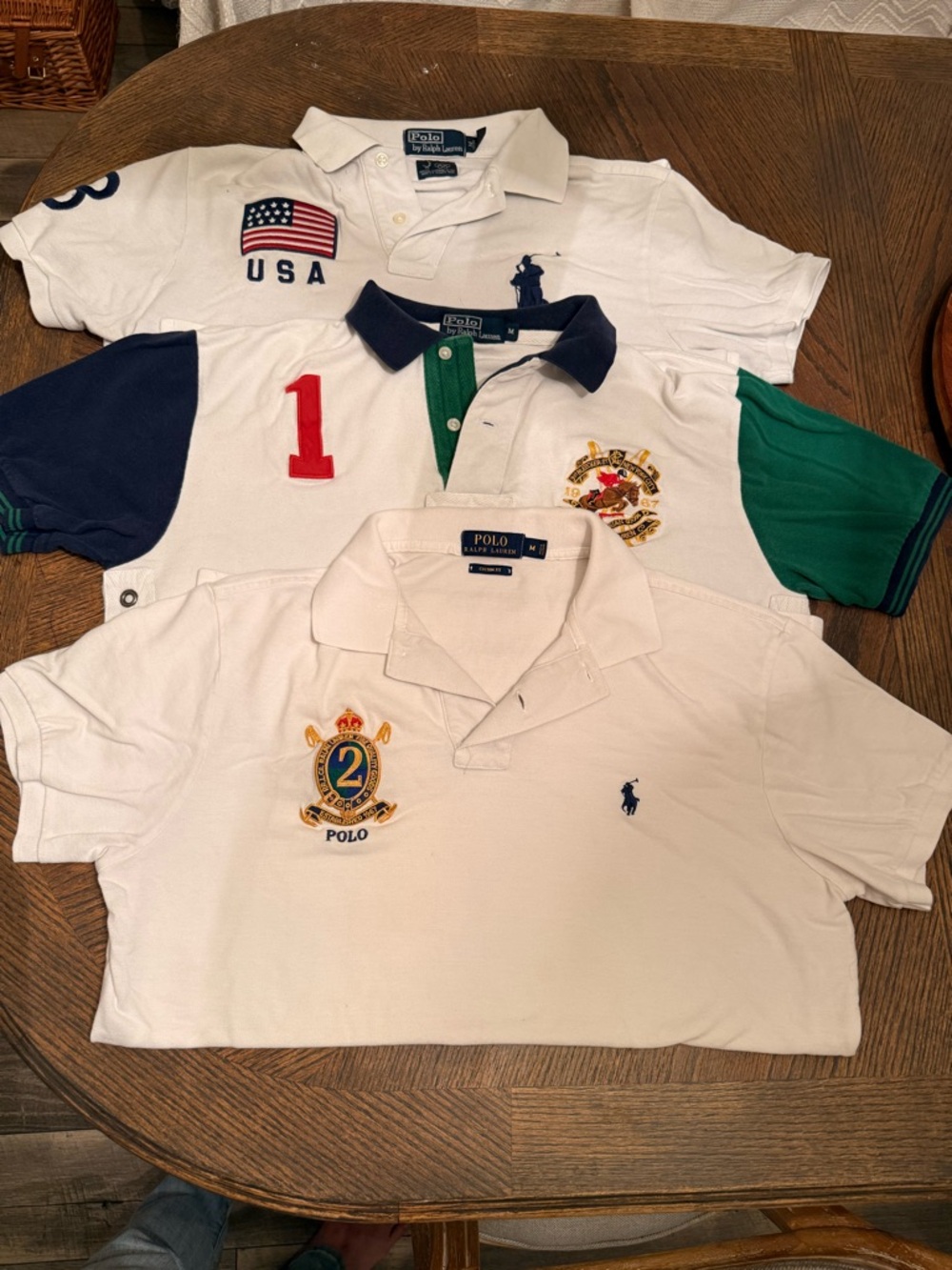Polo Ralph Lauren Men’s Medium Bundle (3) USA Olympic + Big Pony + Custom Fit